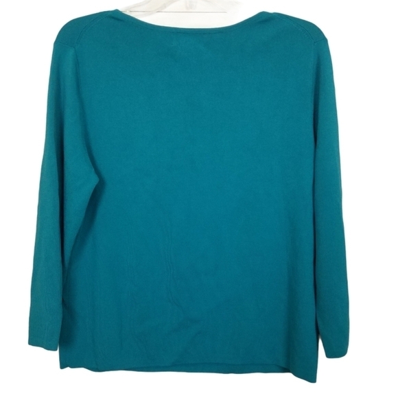 Pendleton Teal Long Sleeve Rayon Blouse Large - Picture 2 of 3